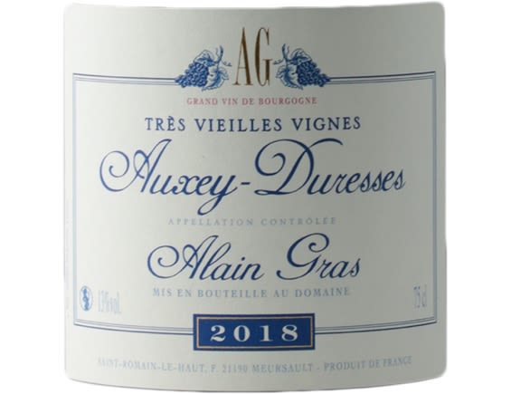 DOMAINE ALAIN GRAS LES TRES VIEILLES VIGNES AUXEY-DURESSES ROUGE 2018