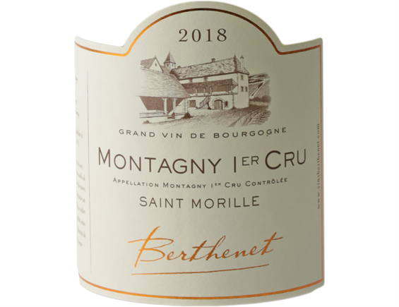 DOMAINE BERTHENET MONTAGNY 1ER CRU SAINTE-MORILLE BLANC 2018