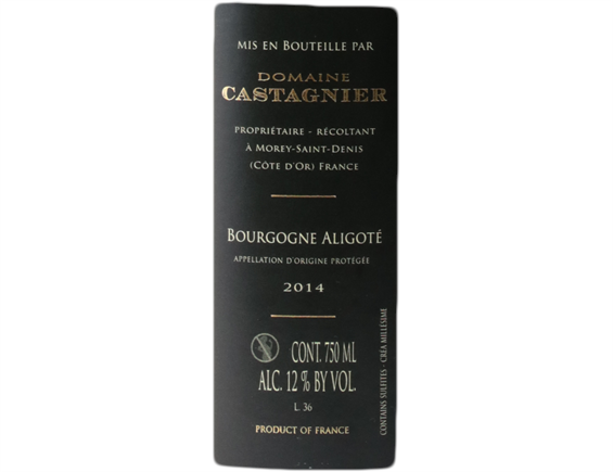 DOMAINE CASTAGNIER BOURGOGNE ALIGOTE BLANC 2014