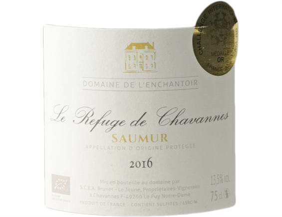 DOMAINE DE L'ENCHANTOIR REFUGE DE CHAVANNES BLANC 2016