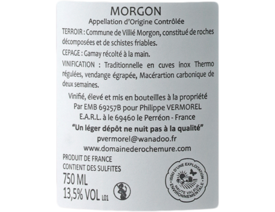 DOMAINE DE ROCHEMURE MORGON 2019