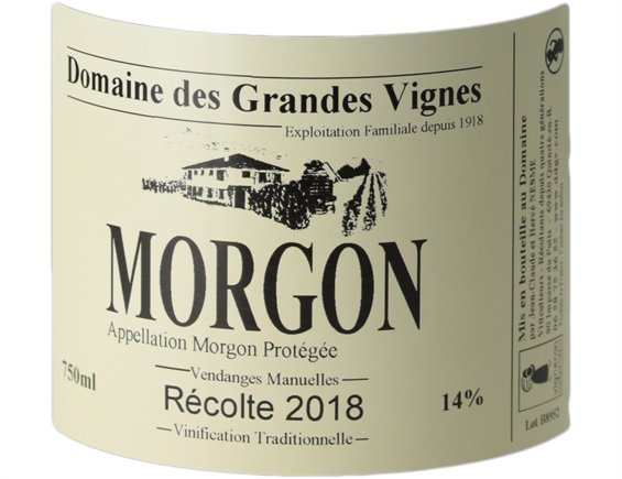 DOMAINE DES GRANDES VIGNES MORGON ROUGE 2018