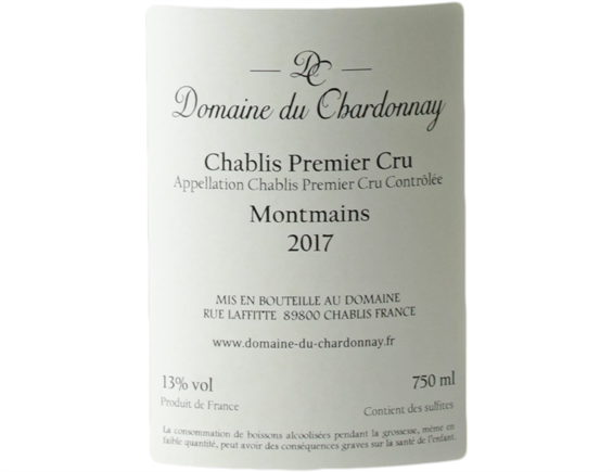 DOMAINE DU CHARDONNAY CHABLIS 1ER CRU MONTMAINS BLANC 2017