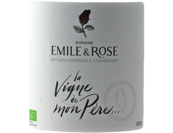 DOMAINE EMILE ET ROSE LA VIGNE DE MON PERE COTEAUX DE BEZIERS ROUGE 2020