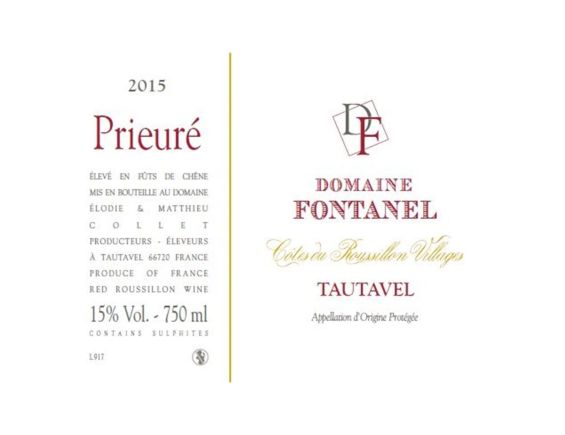 DOMAINE FONTANEL TAUTAVEL PRIEURÉ CÔTES DU ROUSSILLON VILLAGES ROUGE 2015