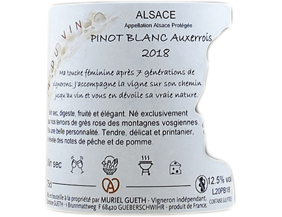 DOMAINE GUETH ORIGINAL'SACE AUXERROIS 2018