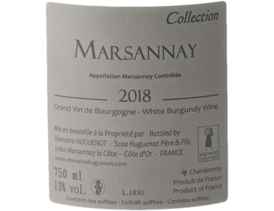 DOMAINE HUGUENOT MARSANNAY COLLECTION BLANC 2018