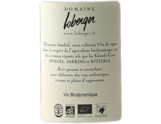 DOMAINE LOBERGER ALSACE RIESLING VIEILLES VIGNES BLANC 2018