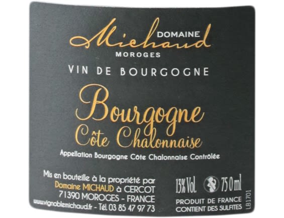 DOMAINE MICHAUD BOURGOGNE COTE CHALONNAISE ROUGE 2017