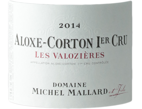 DOMAINE MICHEL MALLARD ALOXE-CORTON 1ER CRU LES VALOZIERES ROUGE 2014