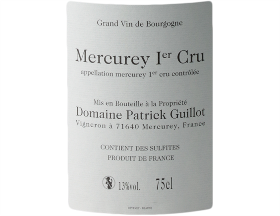 DOMAINE PATRICK GUILLOT MERCUREY 1ER CRU CLOS DES MONTAIGUS ROUGE 2018