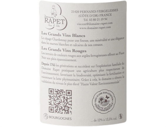 DOMAINE RAPET PERE ET FILS BOURGOGNE ALIGOTE BLANC 2017