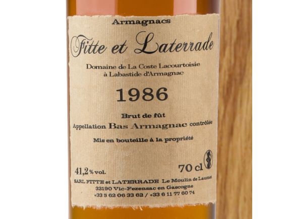 FITTE ET LATERRADE FITTE ET LATERRADE ARMAGNAC MILLÉSIME 1986 70 CL 1986