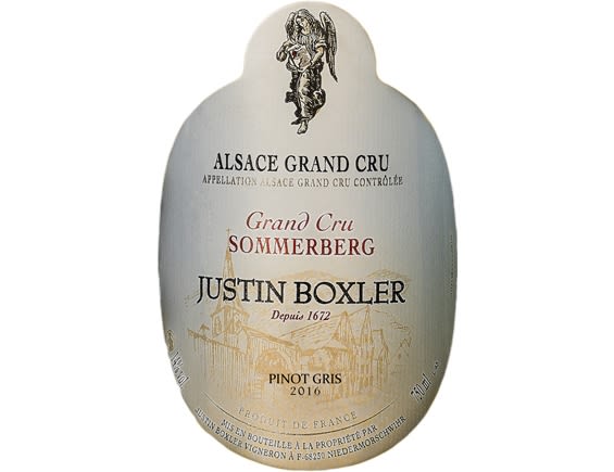 JUSTIN BOXLER ALSACE GRAND CRU SOMMERBERG PINOT GRIS BLANC 2016