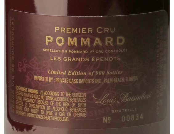 POMMARD 1ER CRU LES GRANDS EPENOTS ROUGE 2014 - LOUIS BAISINBERT