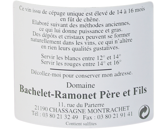 PULIGNY-MONTRACHET LES ENSEIGNIERES BLANC 2017 - DOMAINE BACHELET-RAMONET