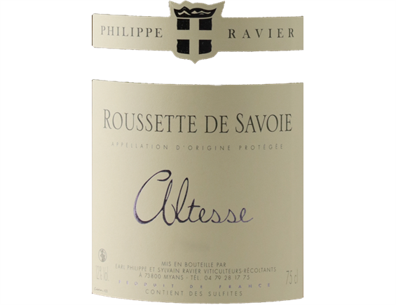 ROUSSETTE DE SAVOIE ALTESSE BLANC 2018 - PHILIPPE ET SYLVAIN RAVIER