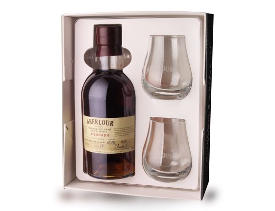 WHISKY ABERLOUR A'BUNADH BATCH N°61 70CL - COFFRET 2 VERRES