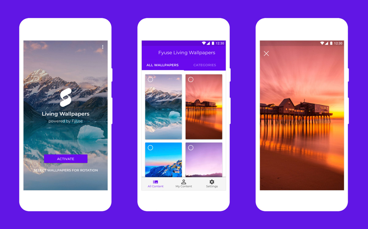 Living Wallpapers app UI