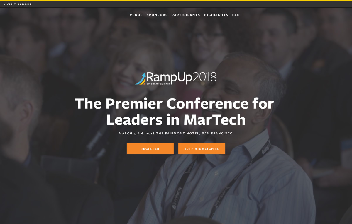 RampUp Events home page