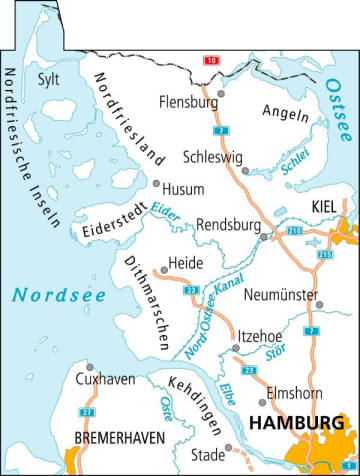 Radkarte, Fahrradkarte, Radtourenkarte, ADFC, Nordfriesland, Schleswig, Flensburg, Husum, Rendsburg, Kiel, Heide, Neumünster, Itzehoe, Elmshorn, Hamburg, Cuxhaven, Bremerhaven, Stade, Schlei, Nord-Ostsee-Kanal, Elbe