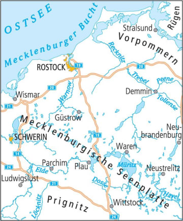 Radkarte, Fahrradkarte, Radtourenkarte, ADFC, Rostock, Wismar, Schwerin, Güstrow, Ludwigslust, Prignitz, Mecklenburgische Seenplatte, Plau, Waren, Müritz, Wittstock, Neustrelitz, Warnow, Elde, Recknitz, Trebel, Peene, Tollense