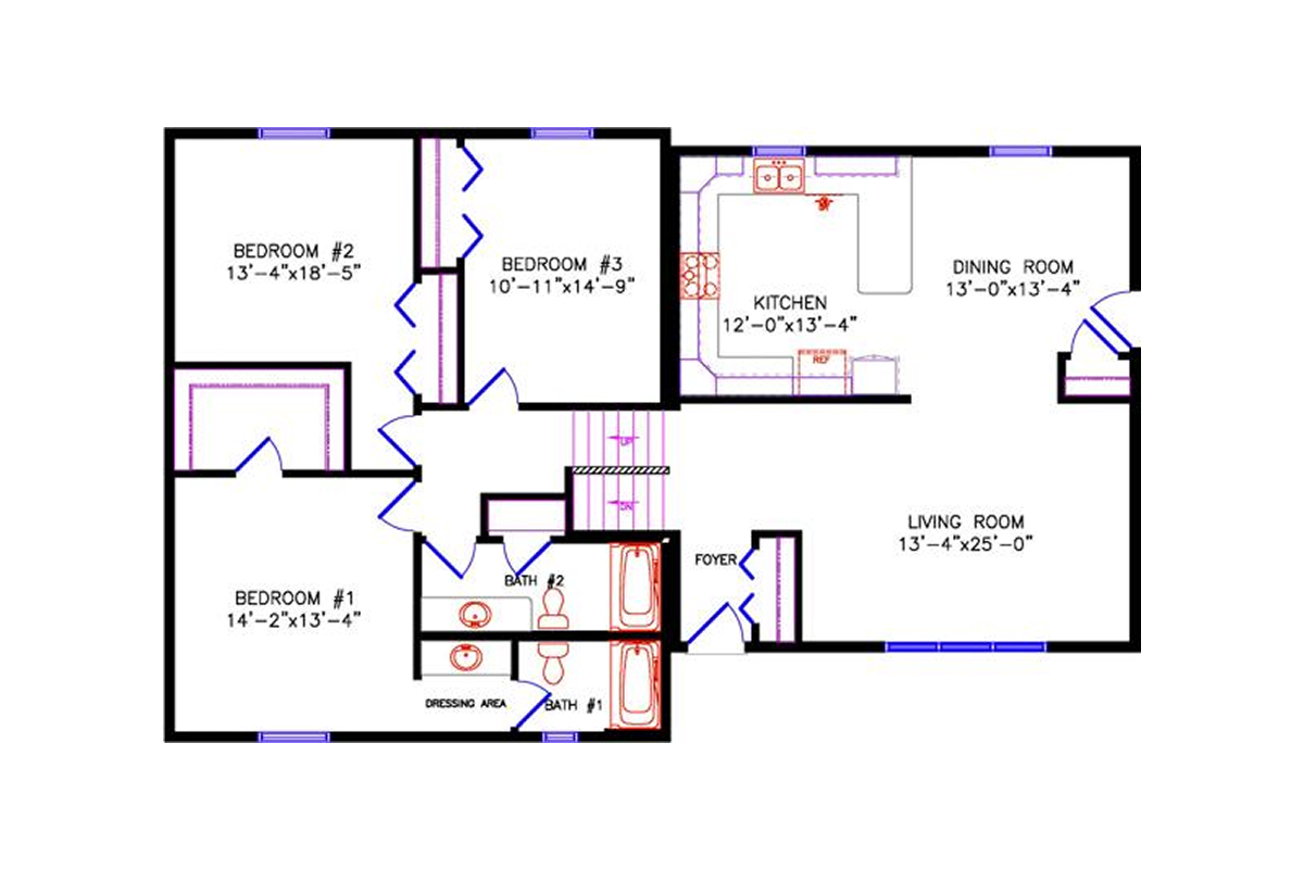2430 Tri-Level Ranch floor plan