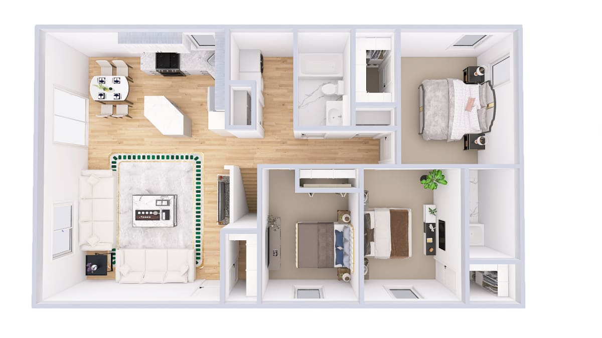 1915 Northwood cottage 3D floor plan