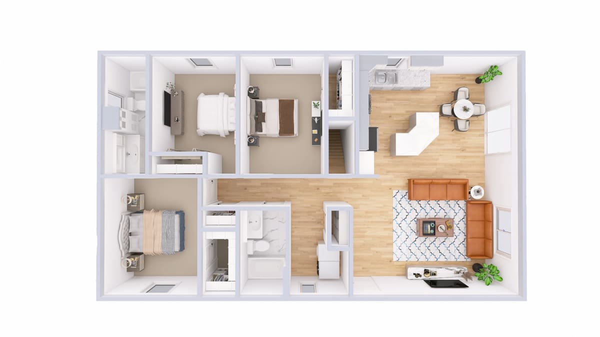 1916 Northwood Cottage 3D floor plan