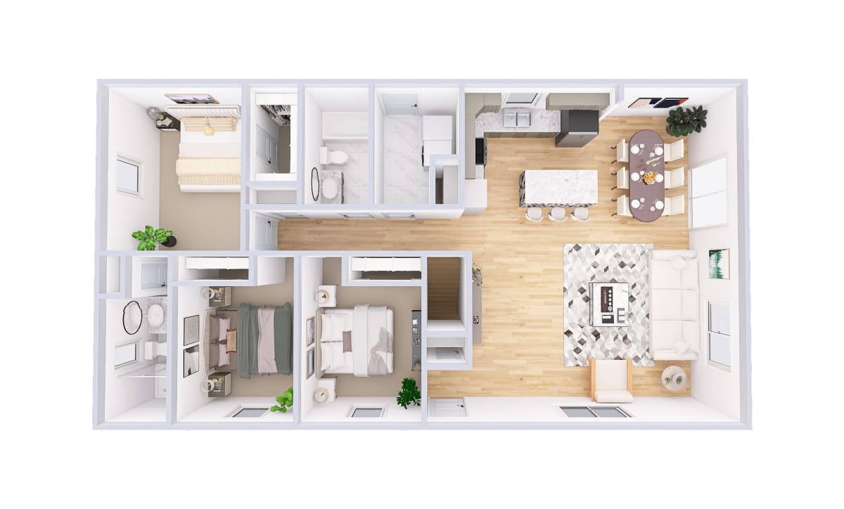 1936 Northwood Cottage 3D floor plan
