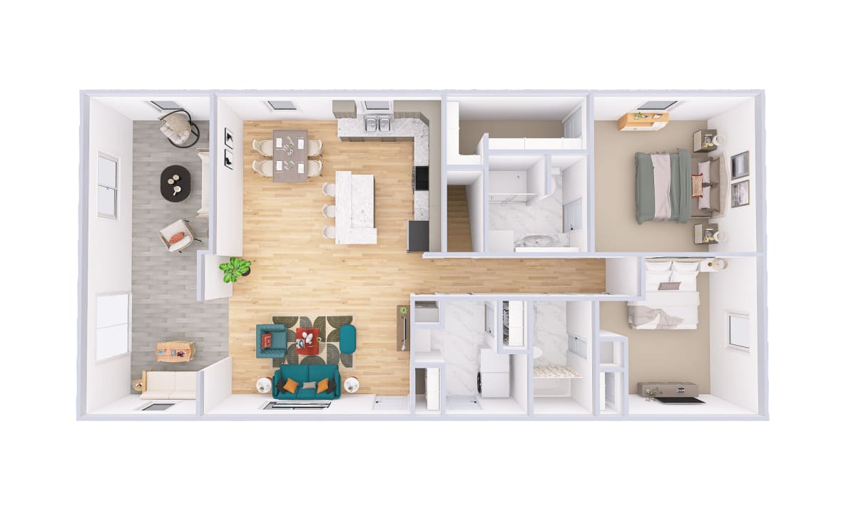 1940 Northwood Cottage 3D floor plan