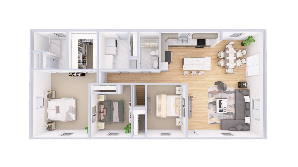 2002 Lakewood Cottage 3D floor plan