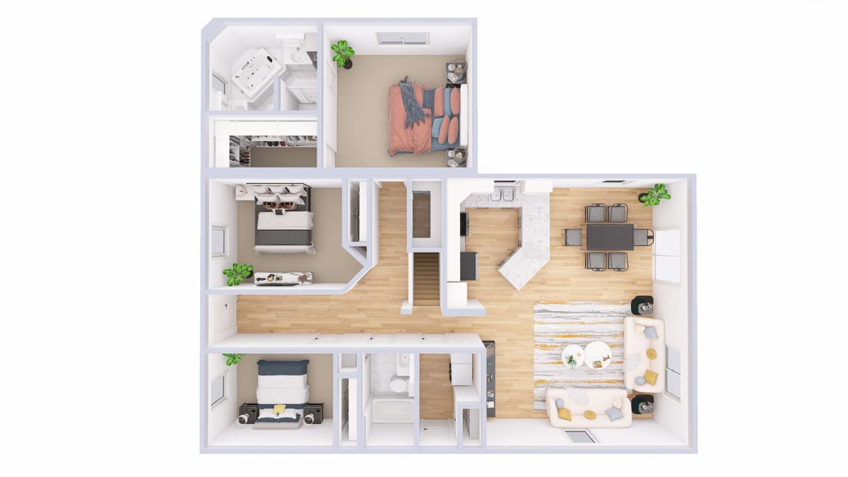 2040 Lakewood Cottage 3D floor plan
