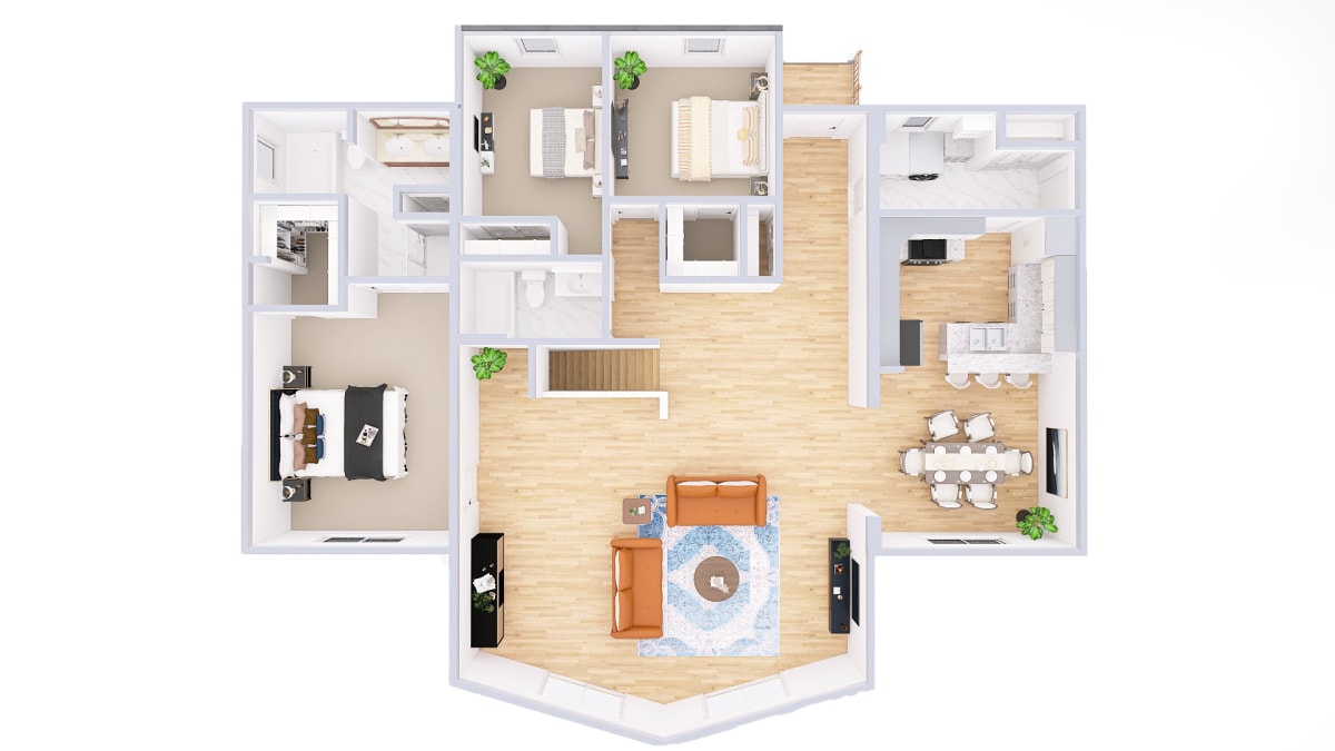 2060 Lakewood Cottage 3d floor plan
