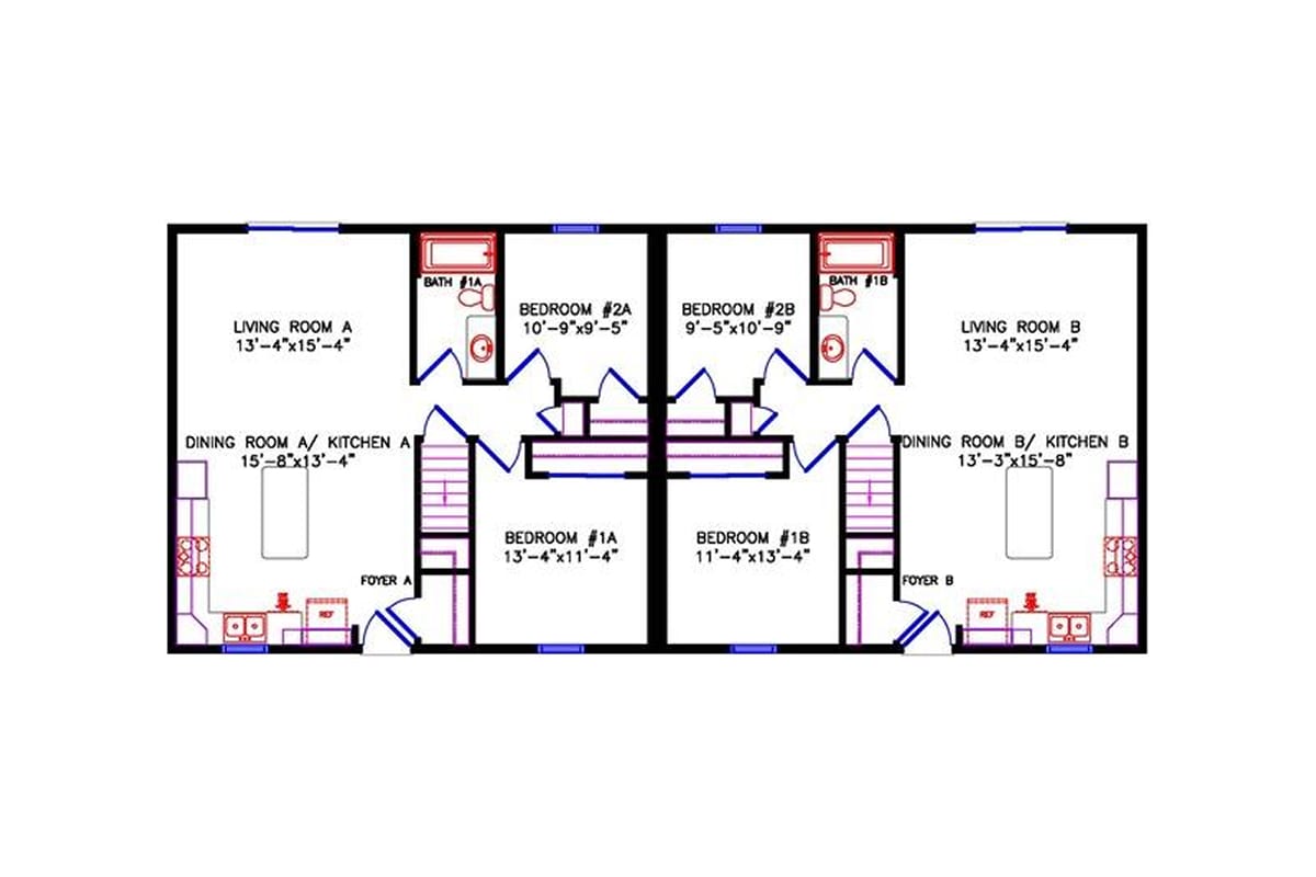 2685 Duplex floor plan