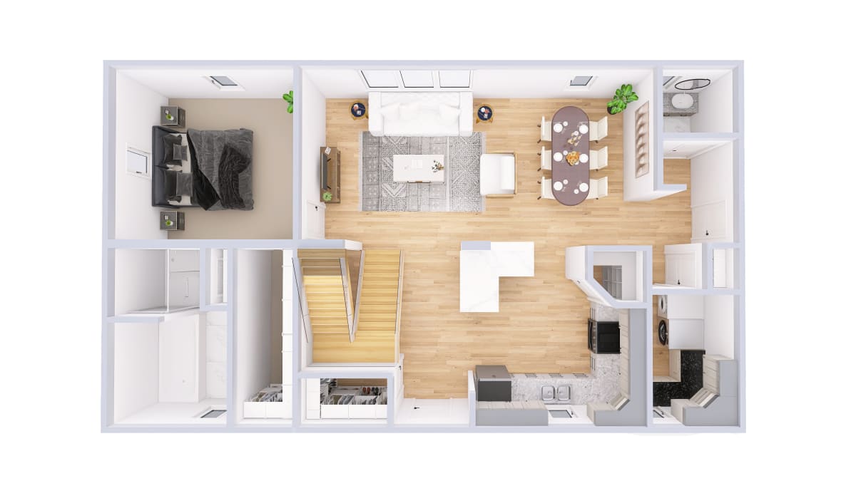3060 Mapleton Colonial main level 3D floor plan