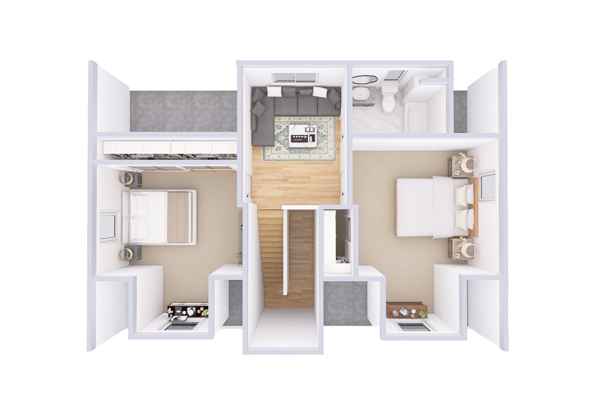 3550 Telmark Cape Cod second floor 3D floor plan