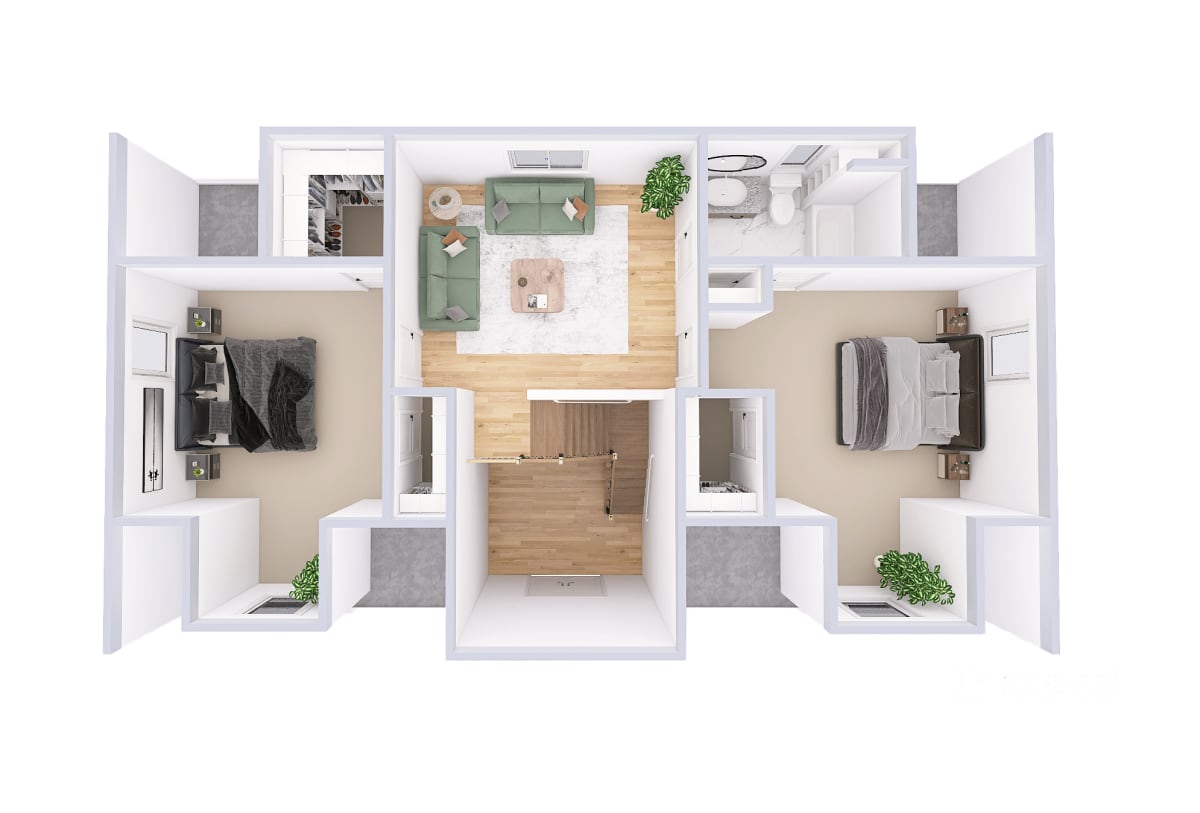 3590 Telmark Cape Cod upper level 3D floor plan