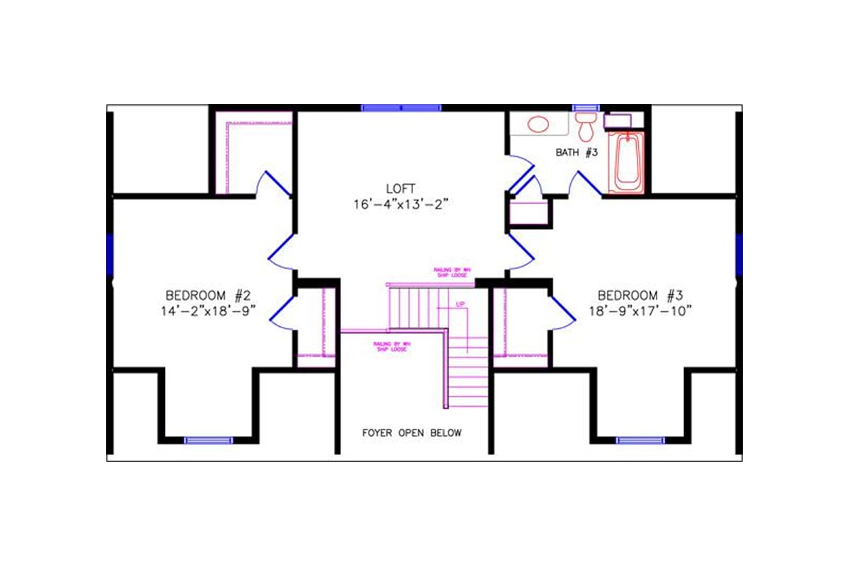 3570 Telmark Colonial floor plan upper level