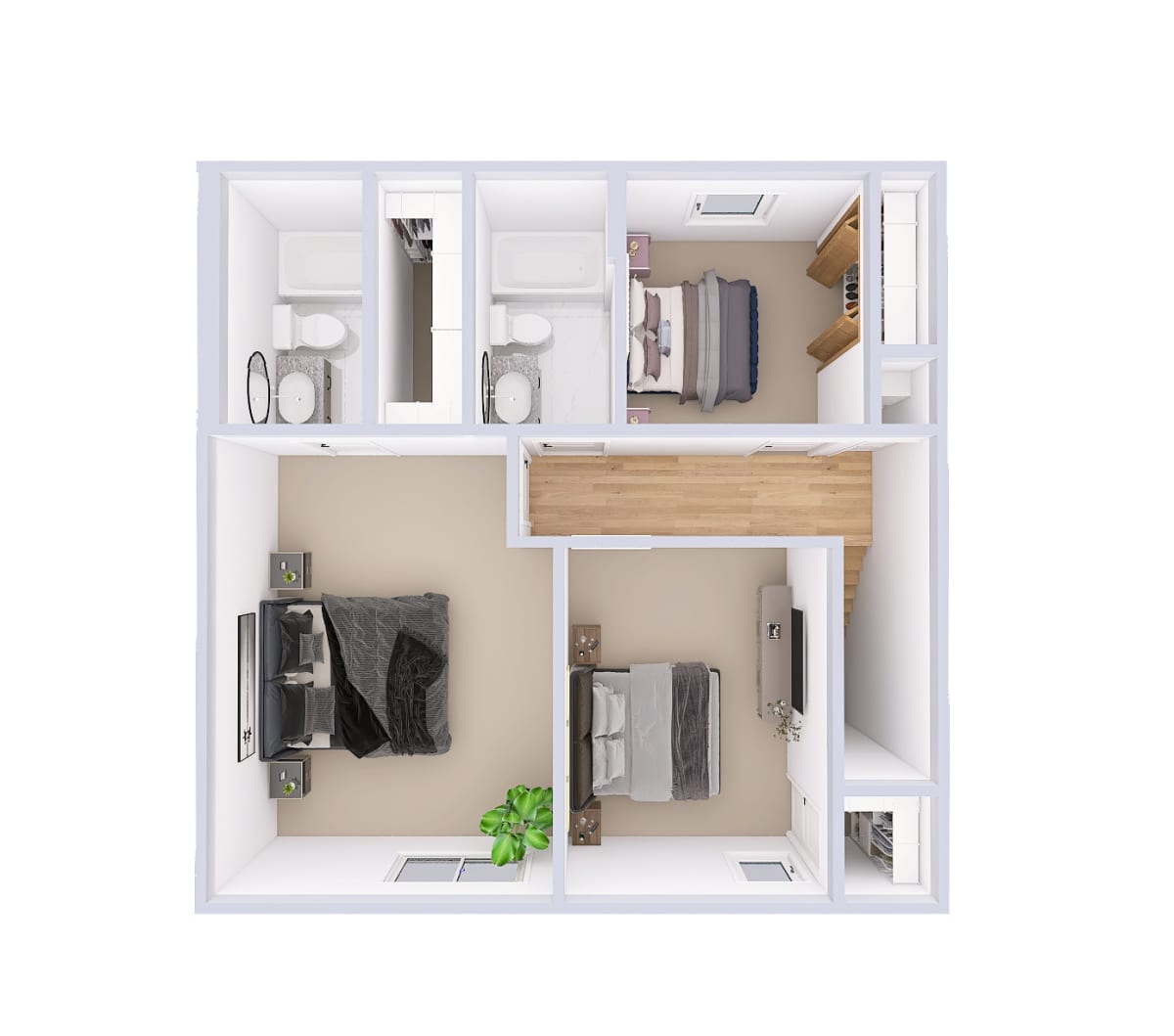 3810 Thomasville Colonial upper level 3D floor plan