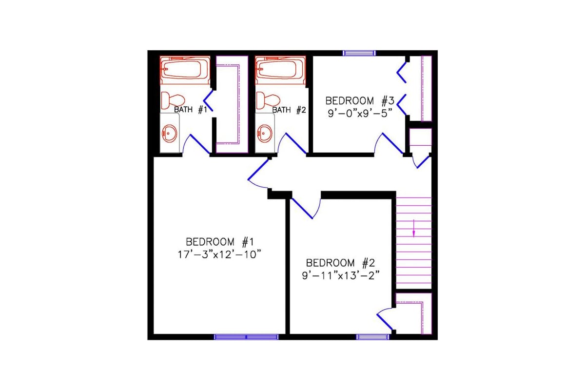 3810 Thomasville Colonial floor plan upper level