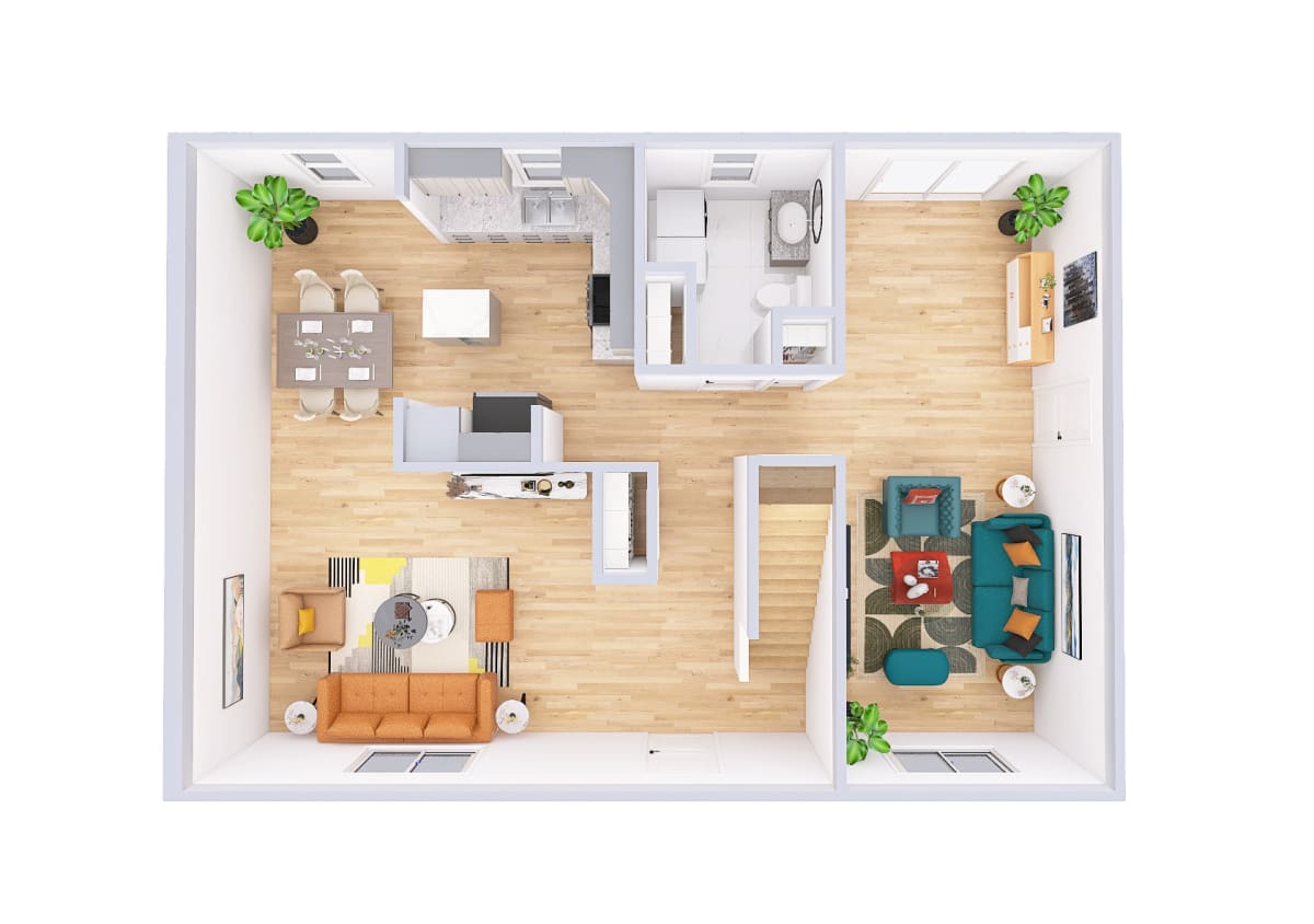 3830 Thomasville Colonial main level 3D floor plan