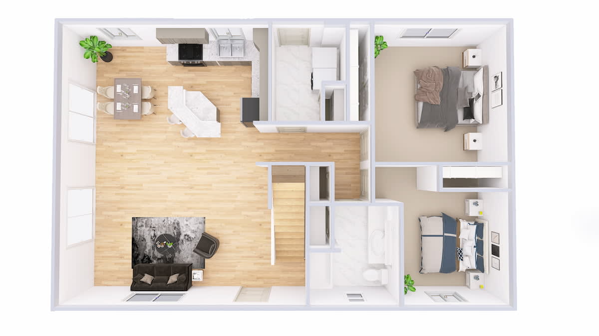 4710 Loft Chalet main floor 3D floor plan