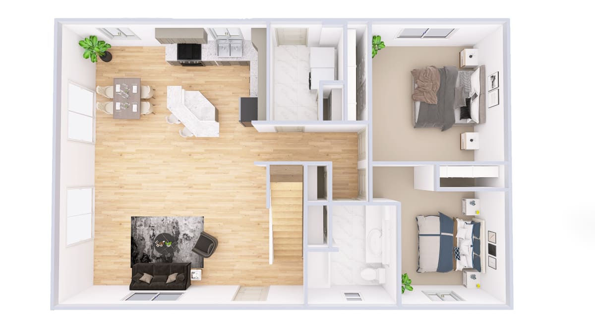4710 Loft Chalet main floor 3D floor plan