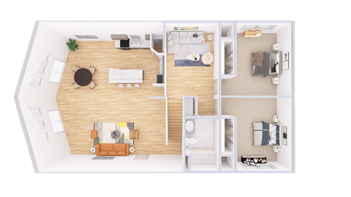 4725 Loft Chalet upper level 3D floor plan