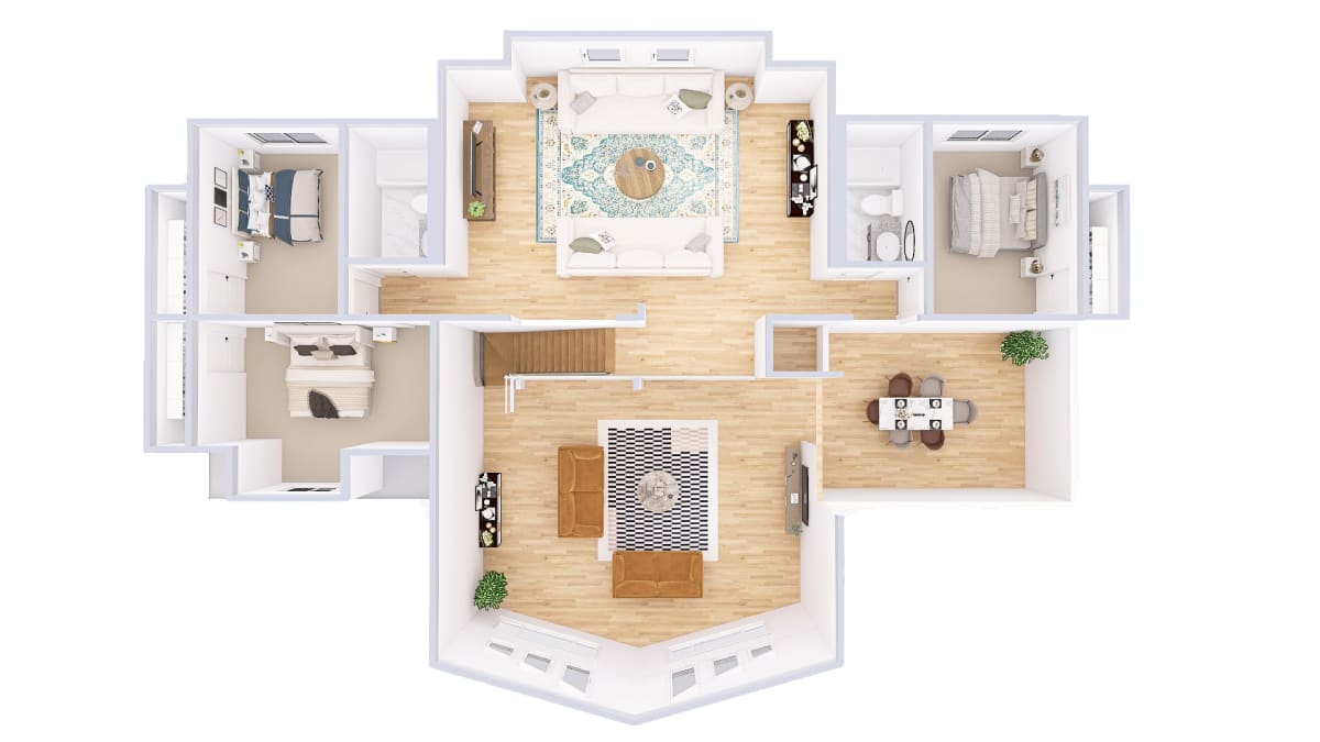 4750 Loft Chalet upper level 3D floor plan