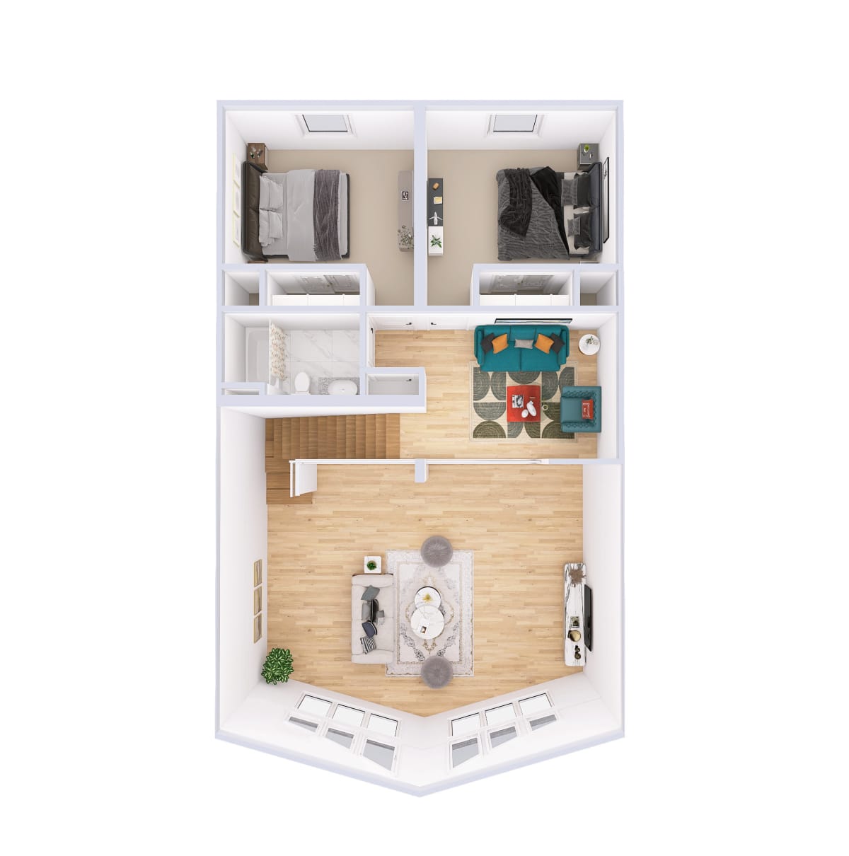 4765 Loft Chalet upper level 3D floor plan
