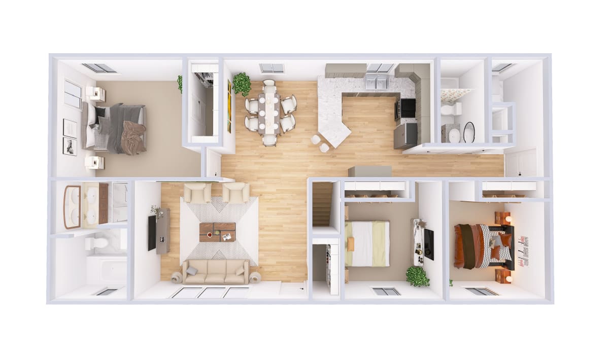 5116 Limited Ranch main floor 3D floor plan