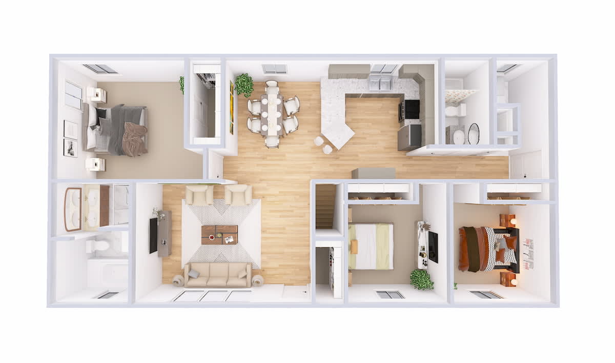 5116 Limited Ranch main floor 3D floor plan