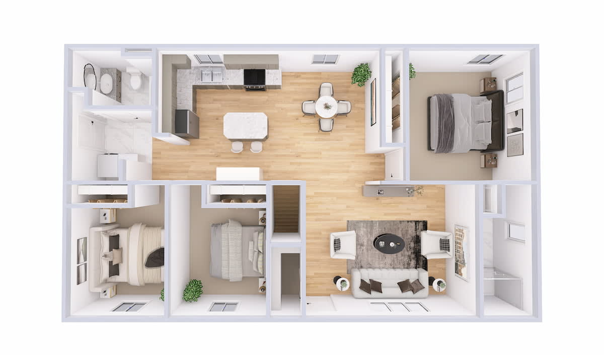 5155 Limited Ranch main level 3D floor plan